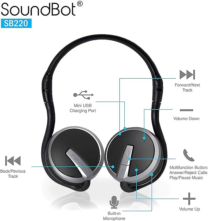  Soundbot SB221 HD Wireless Headphones       