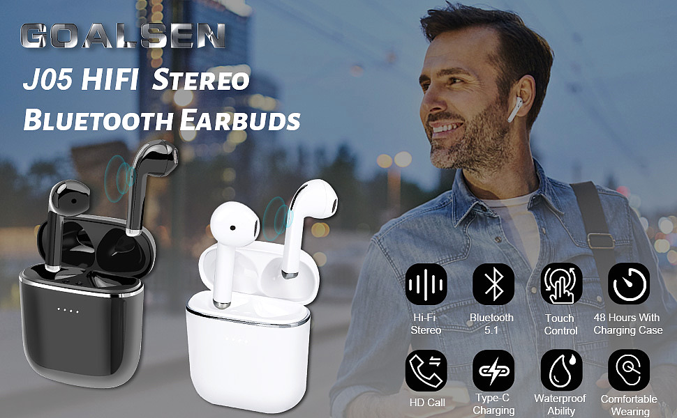  GOALSEN J-Series J05 HiFi Stereo Bluetooth Earbuds 