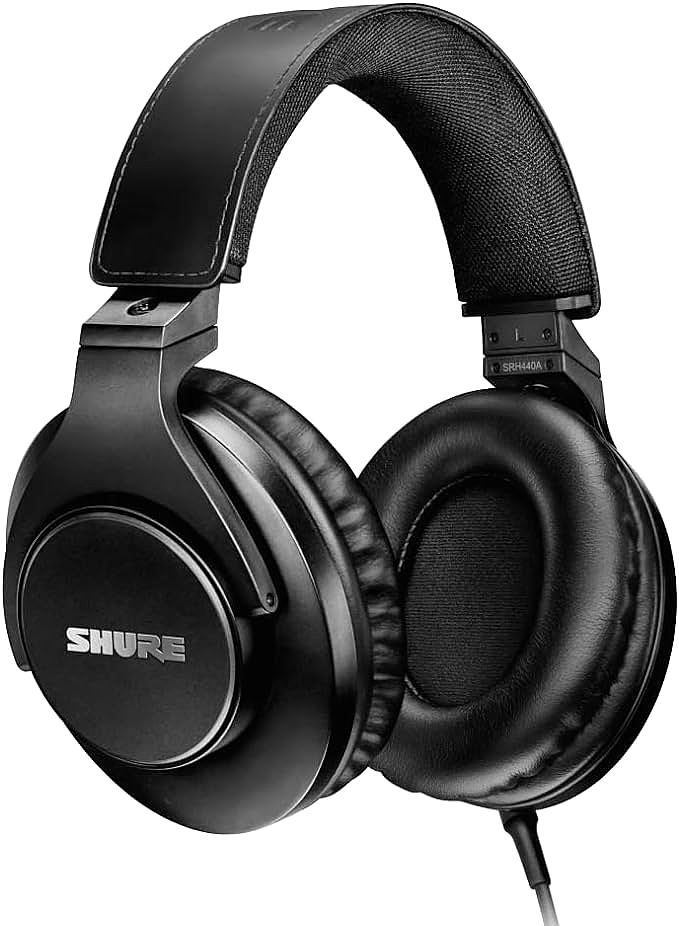 Shure SRH440A Over-Ear Wired Headphones - Enhanced Audio Quality