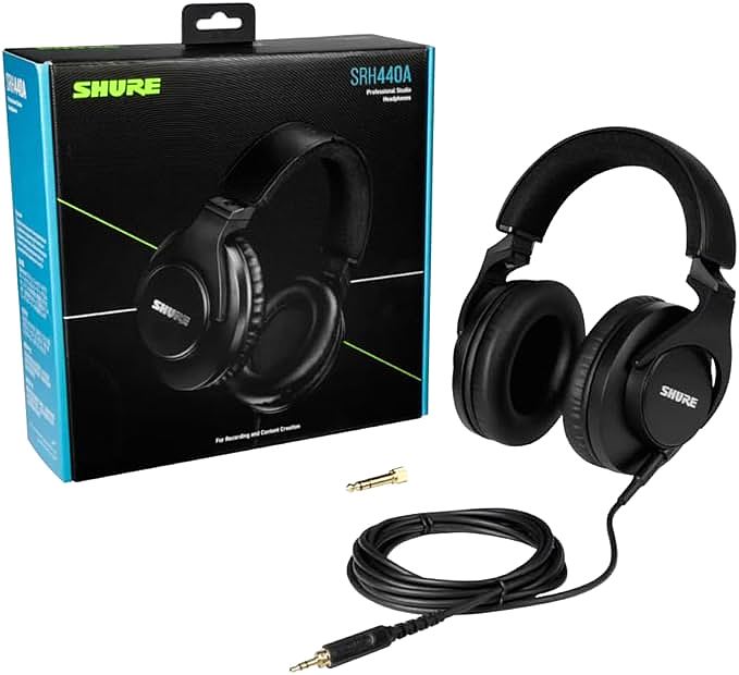  Shure SRH440A Over-Ear Wired Headphones   