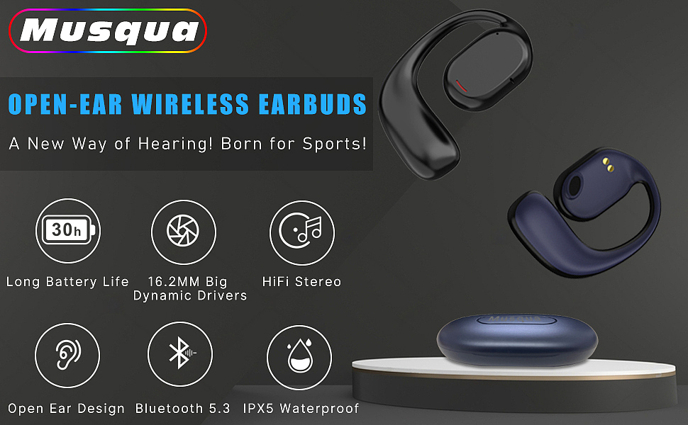  Musqua BT15 Open Ear Headphones 