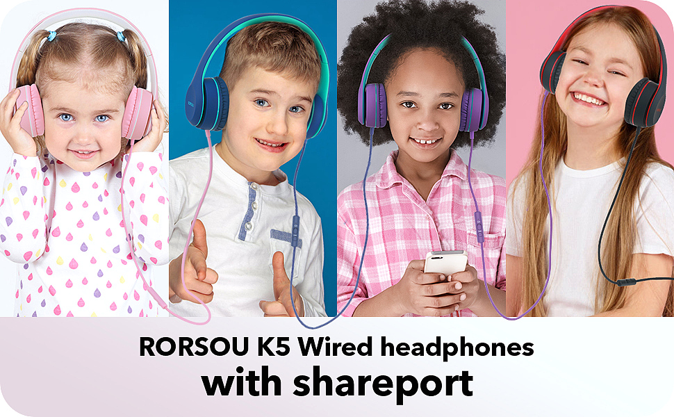  RORSOU K5 Kids Headphones     