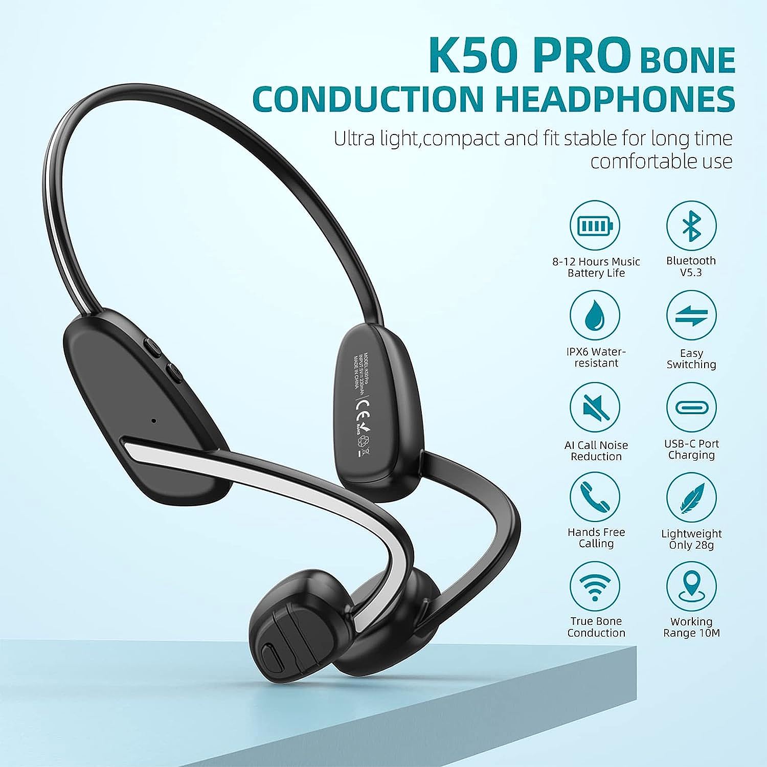  Eixpdaye K50 Bone Conduction headphones 