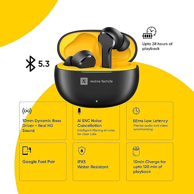  realme TechLife Buds T100 Truly Wireless Earbuds 