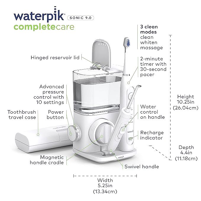  Waterpik CC-01 Complete Care 9.0 Sonic Electric Toothbrush    
