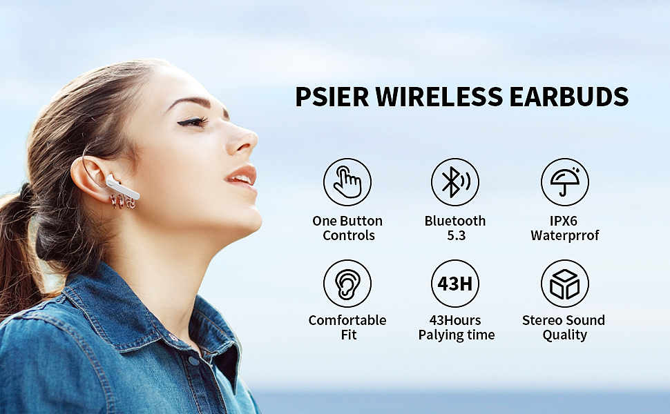  PSIER T12 Wireless Earbuds 
