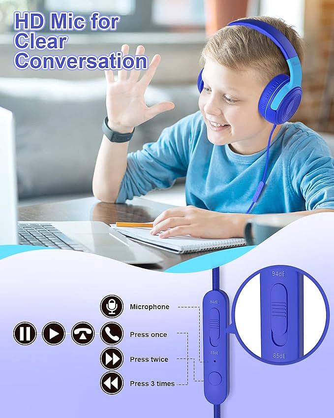  ELECDER S8 Kids Wired Headphones  