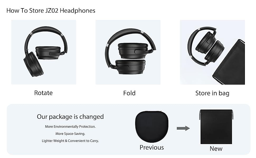  HROEENOI JZ02 Active Noise Cancelling Wireless Headphones   
