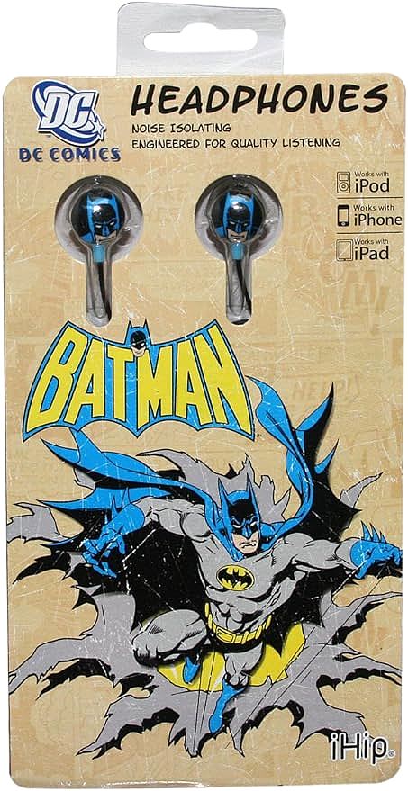  iHip DCF1030BM Vintage Batman Face Hi-Fi EarBuds    