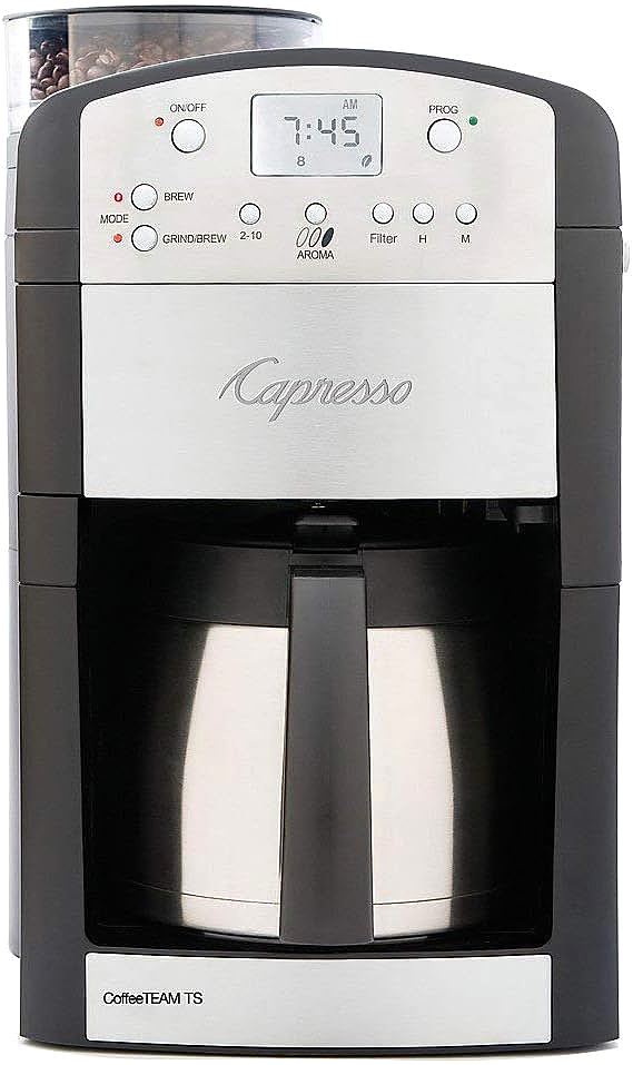 Capresso 465 CoffeeTeam TS 10-Cup Digital Coffee Maker: Freshly Ground Coffee on Demand