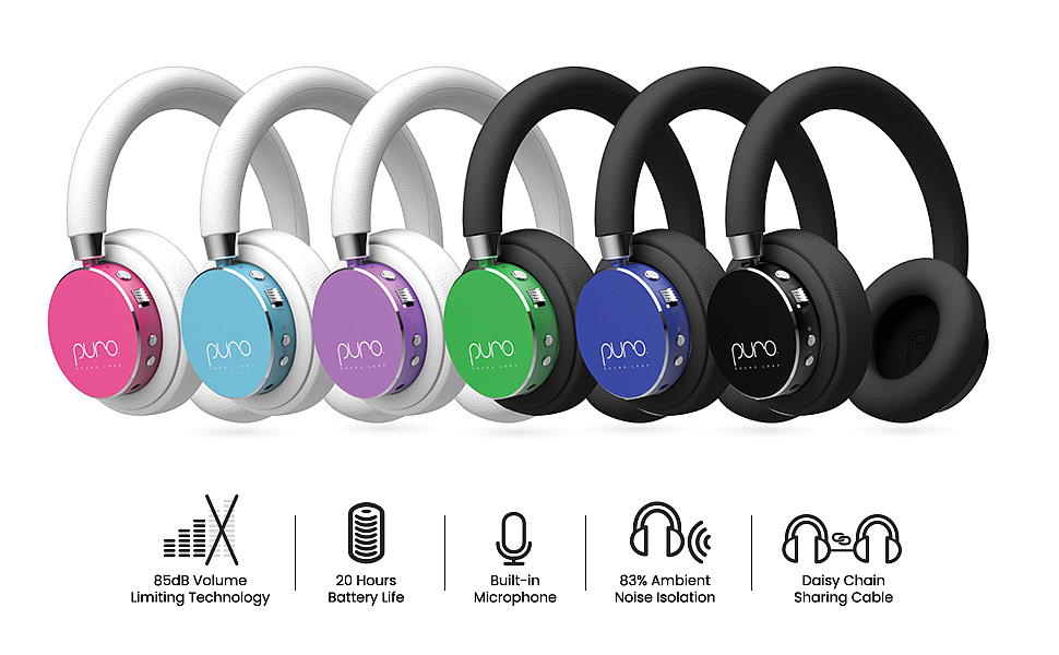  Puro Sound Labs BT2200s Plus Volume Limited Kids’ Wireless Headphones  