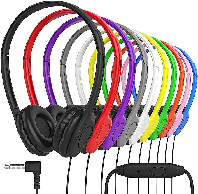 Maeline S10 Multi Color Bulk Headphones - Liven Up Your Classroom