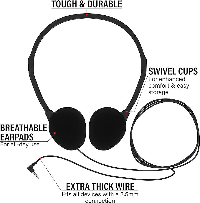  Maeline Bulk On-Ear Wired Headphones    