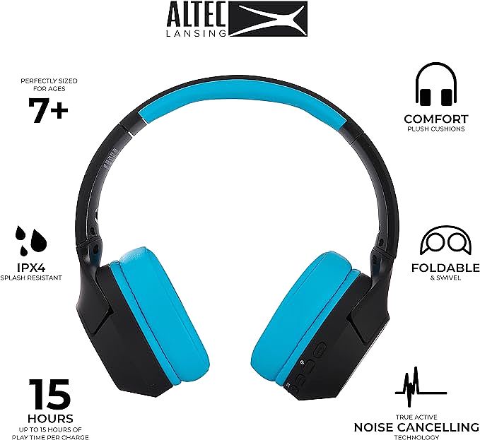  Altec Lansing MZX4500 Kid Safe Noise Cancelling Wireless Headphones  