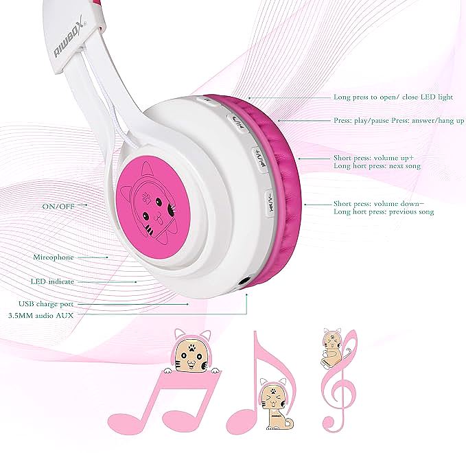  Riwbox CT-7 Cat Ear Wireless Headphones     