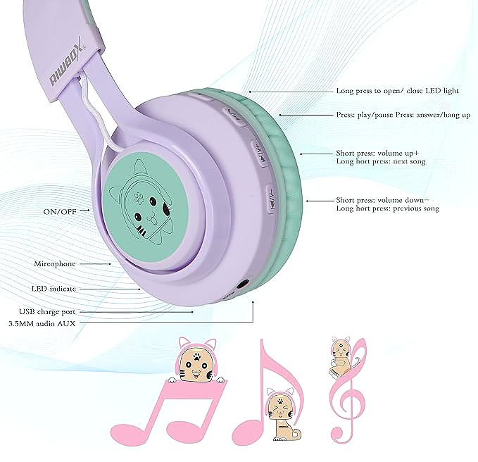  Riwbox CT-7S Kids Wireless Headphones     