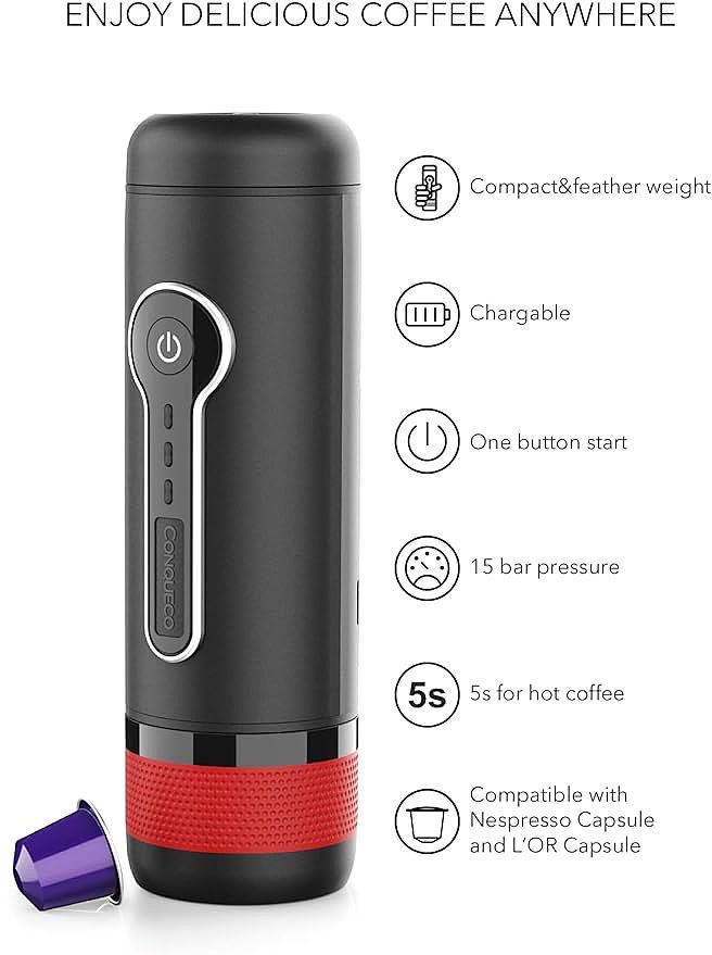 Conqueco 15 Bar Portable Coffee Maker A Must Have For Coffee Lovers On The Go