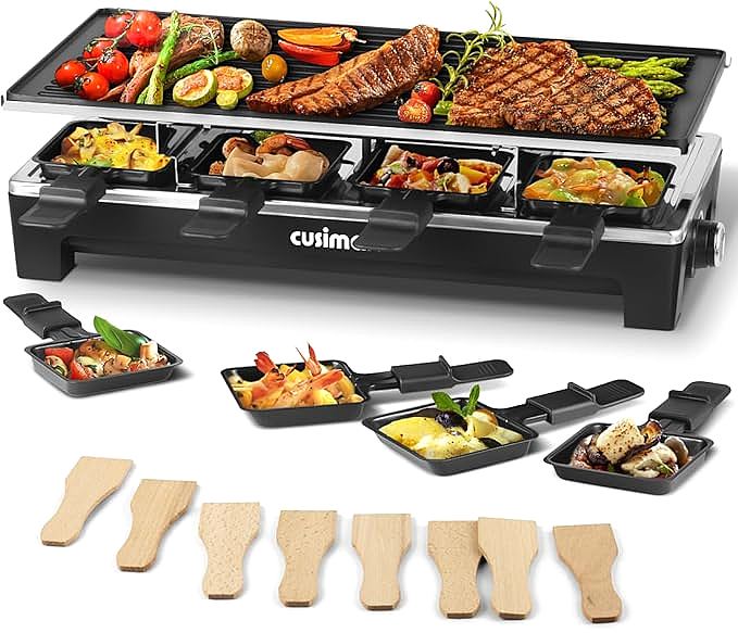CUSIMAX CMRG-300 Raclette Table Grill: A Versatile 2-in-1 Indoor Grill for Family Gatherings